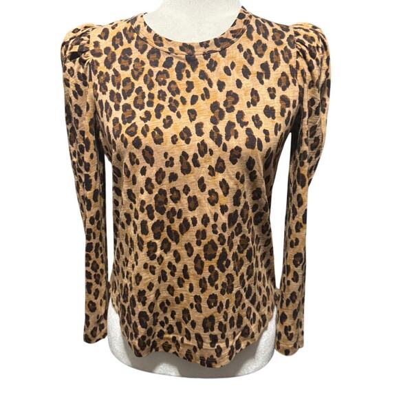 Veronica Beard Jeans Porter Tee Leopard Print Top New With Tags XS - Picture 2 of 8